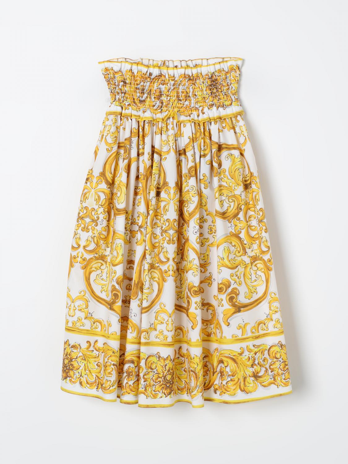 Shop Dolce & Gabbana Skirt  Kids Color Yellow In Gelb