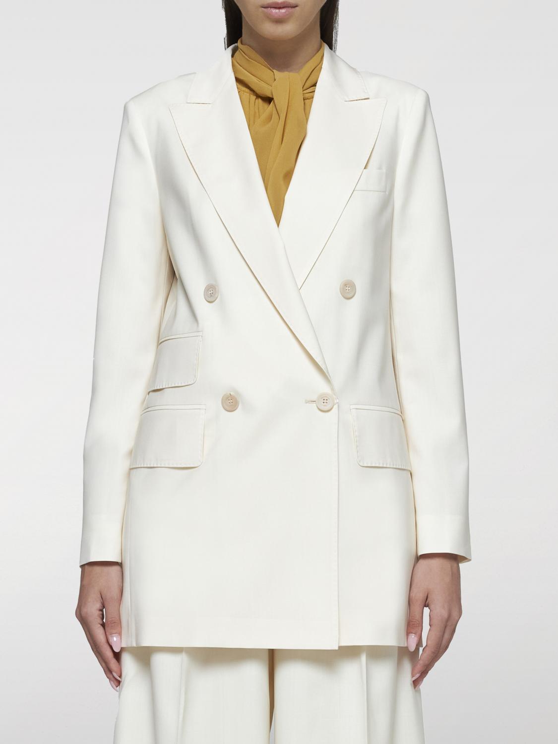Shop Max Mara Blazer Woman Color White In Weiss