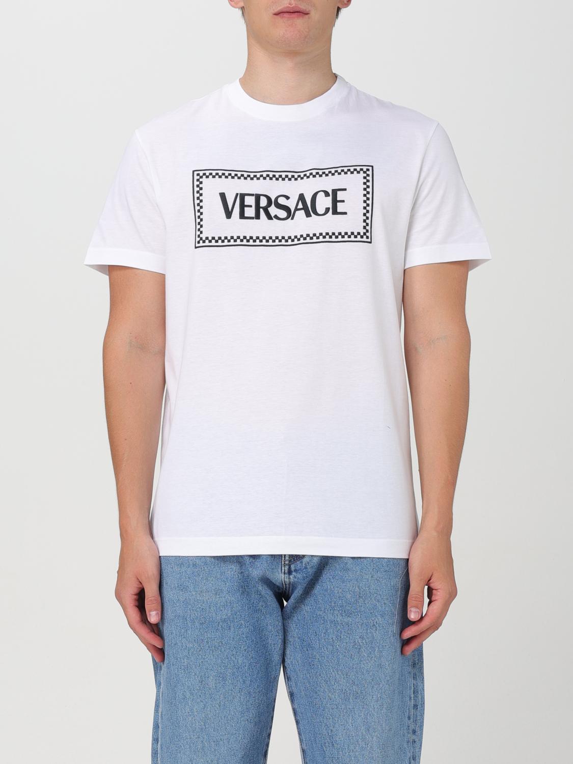 Versace Embroidered Logo T-shirt In White