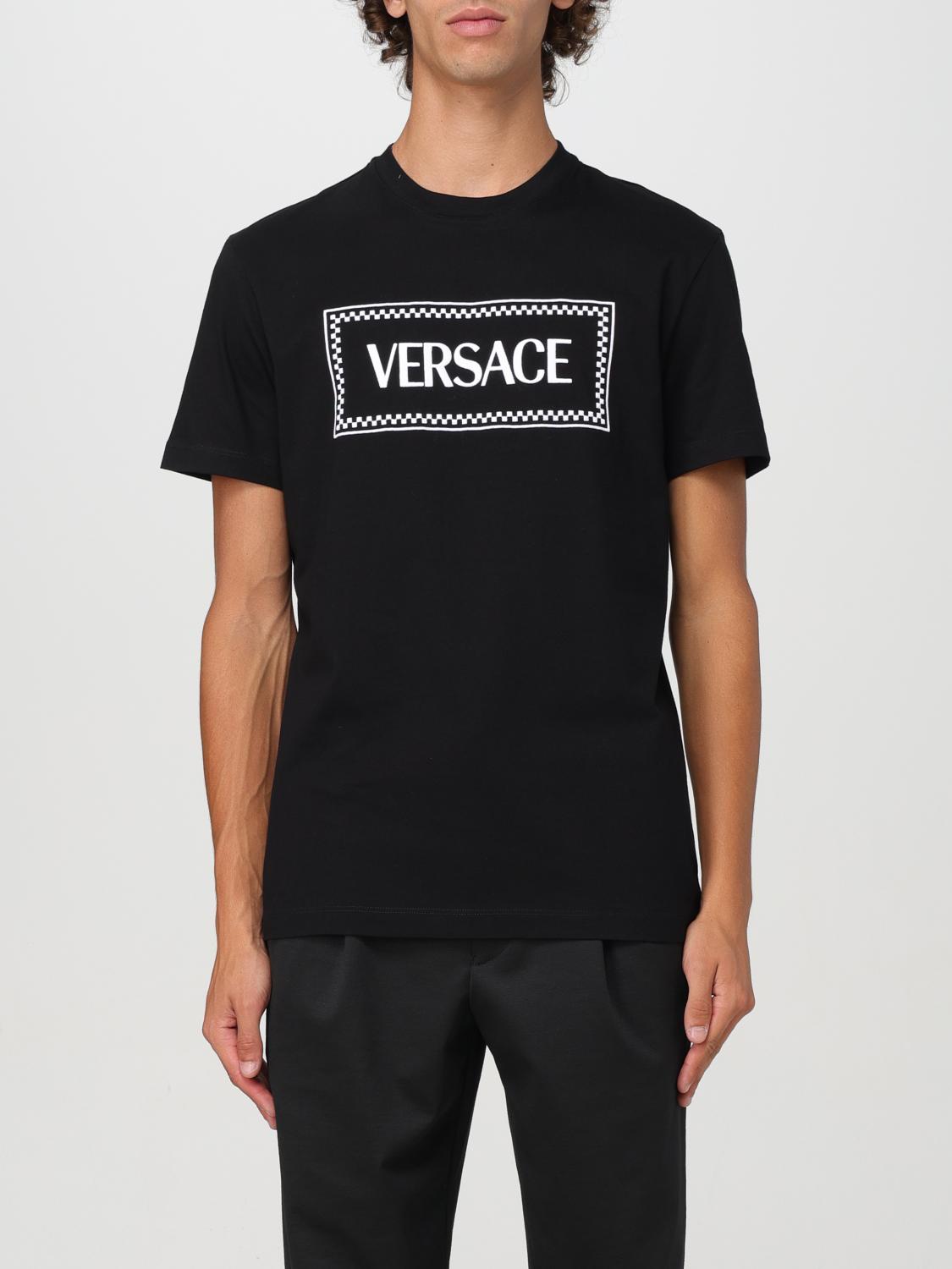 Shop Versace T-shirt  Men Color Black In Schwarz