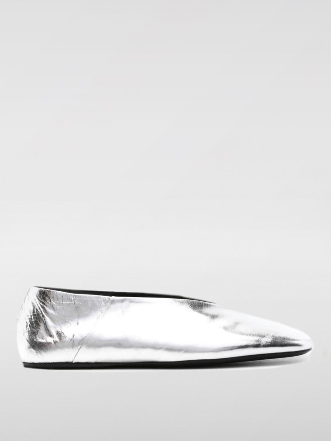 Shop Jil Sander Ballet Flats  Woman Color Silver In Silber