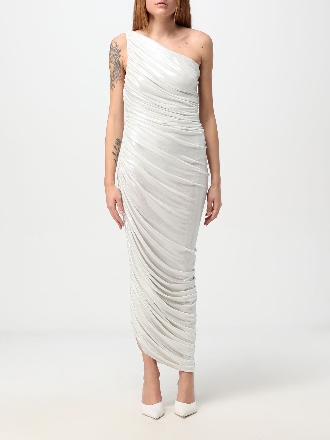 Shop Norma Kamali Dress  Woman Color Pearl In Perle