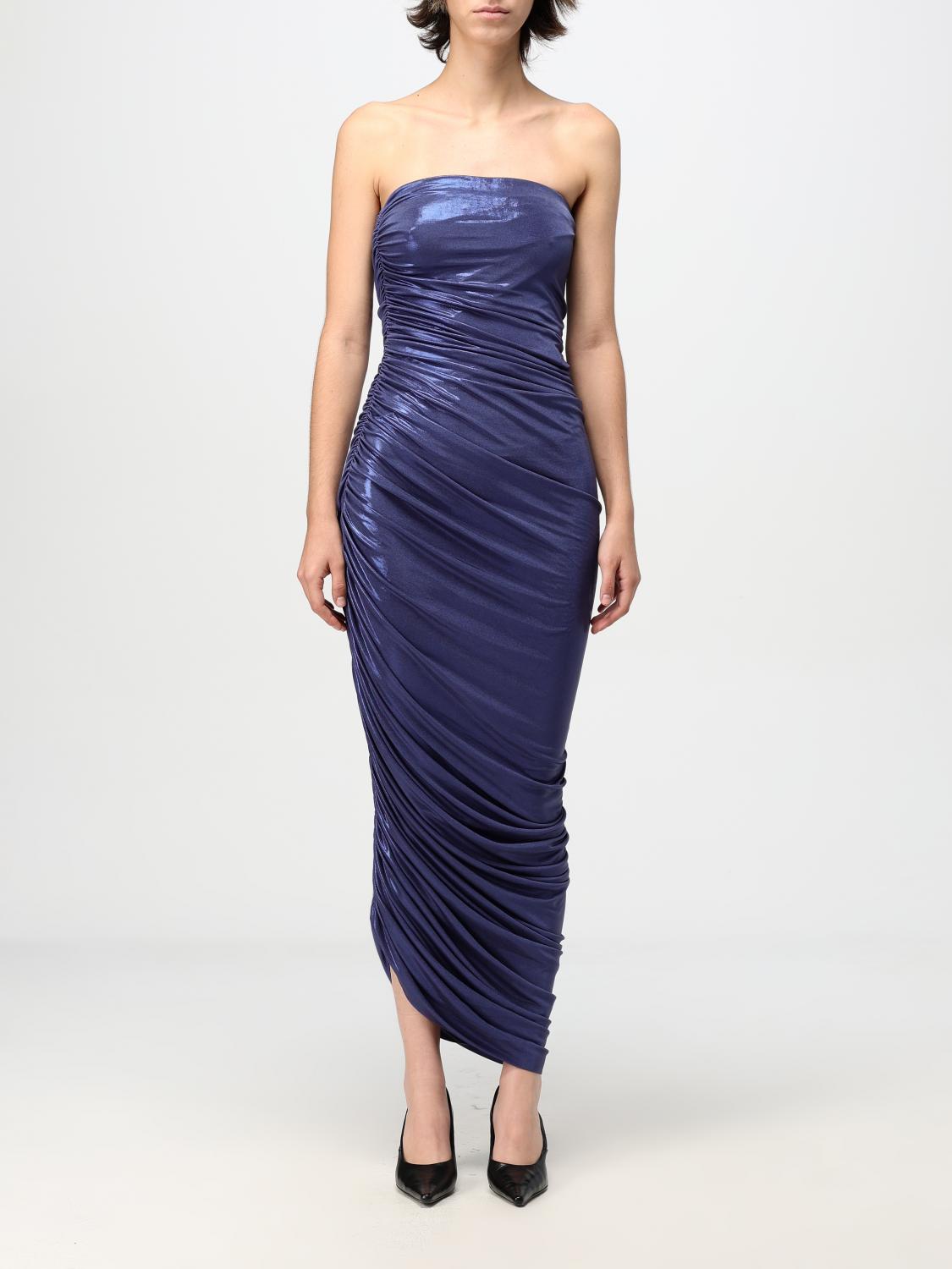 Norma Kamali Diana Strapless Gown In Blau