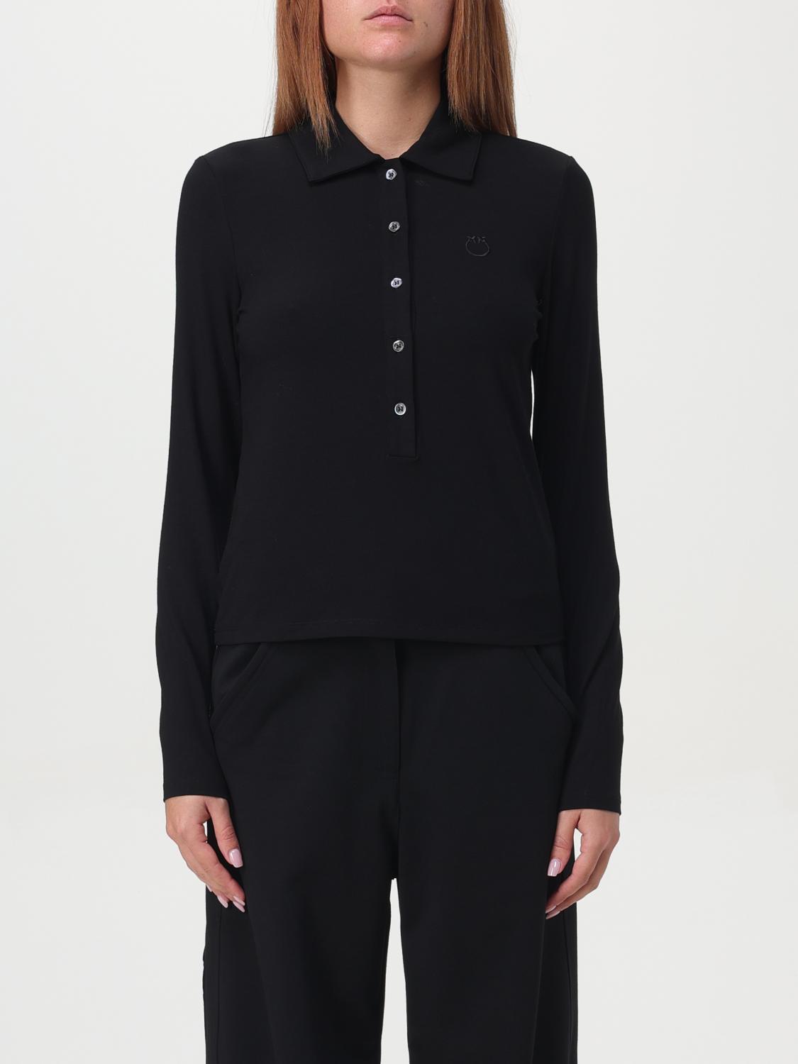 Pinko Polo Shirt Woman Color Black In Schwarz