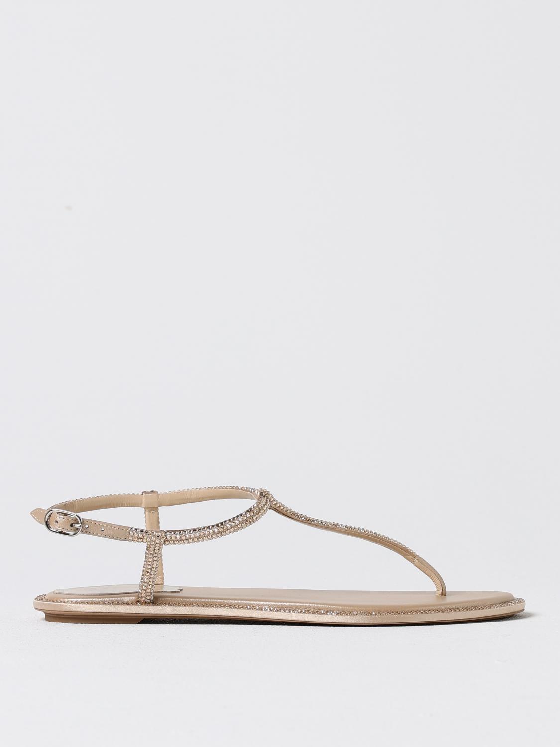 René Caovilla Flat Sandals Rene Caovilla Woman Color Gold In Gold