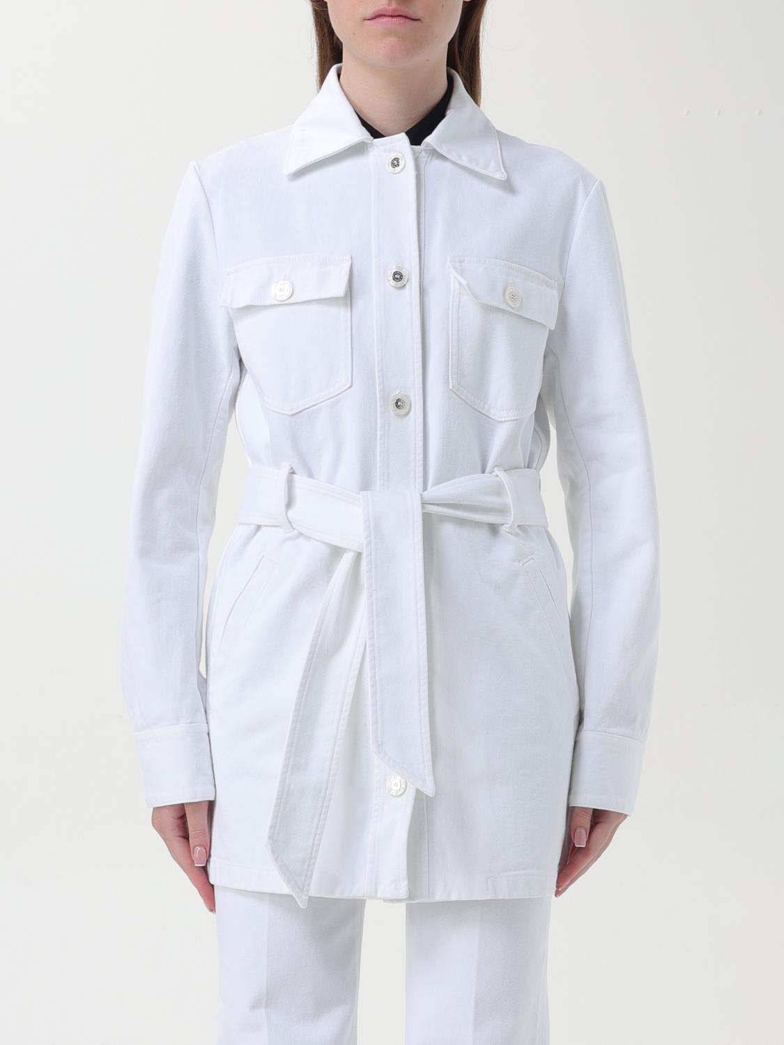 Dolce & Gabbana Belted Denim Jacket In Weiss