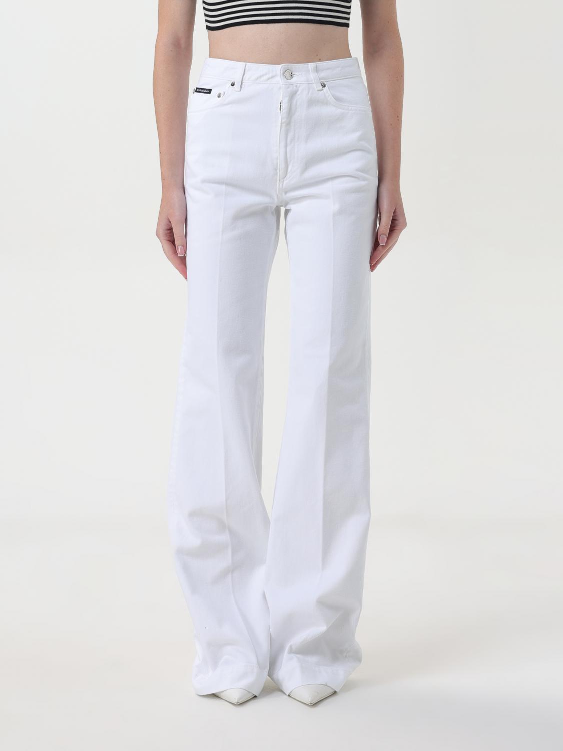 Dolce & Gabbana Woman Jeans White Size 10 Cotton In Weiss