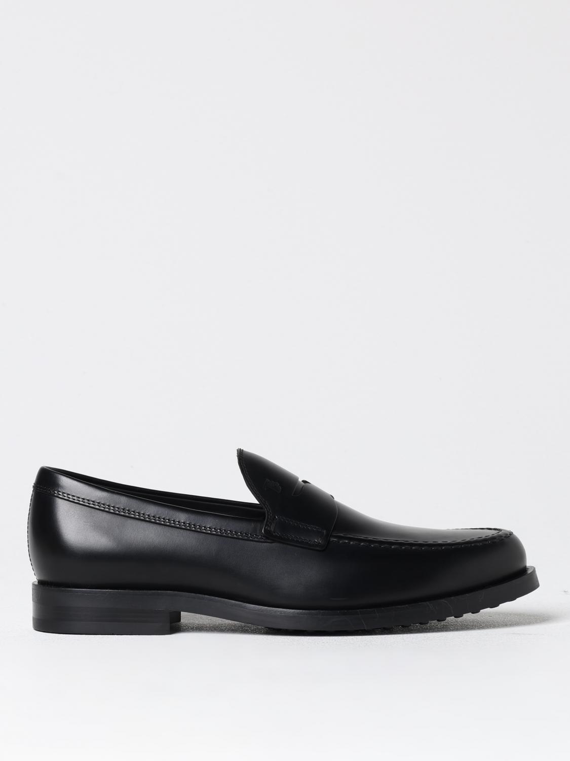 Tod's Smooth Leather Moccasin Loafers With Subtle Stitching In Black