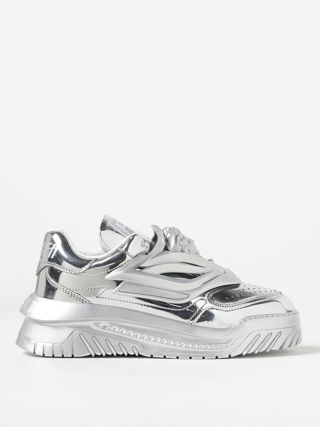 Shop Versace Sneakers  Men Color Silver In Silber