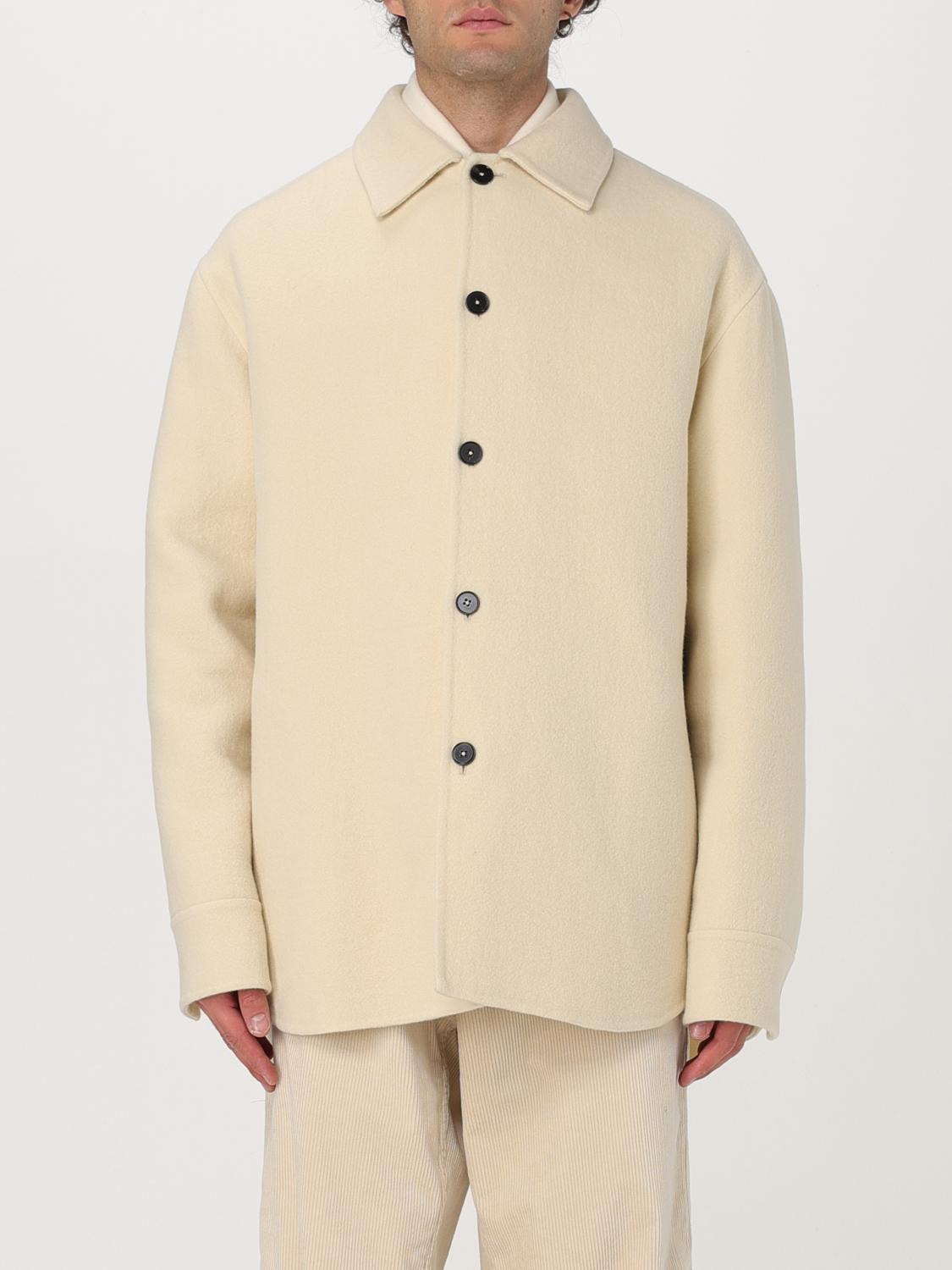 Jil Sander Wool Coat With Back Yoke And Side Slits In Beige