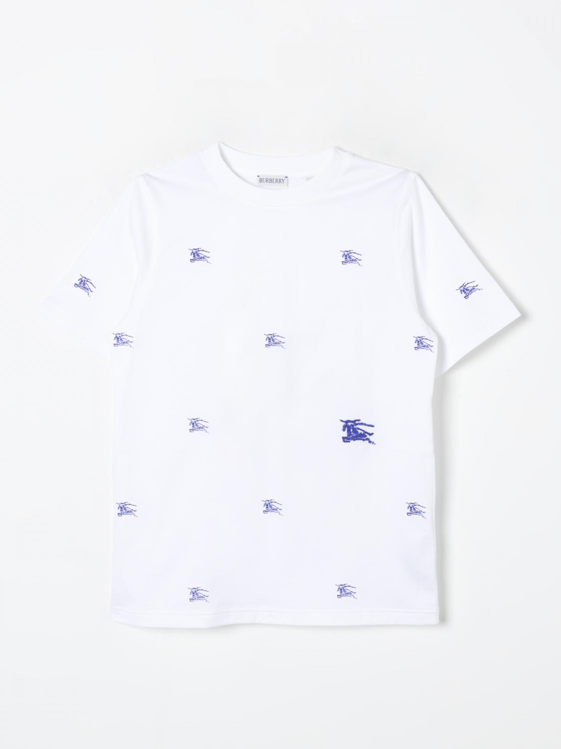 Shop Burberry T-shirt  Kids Color White In Weiss