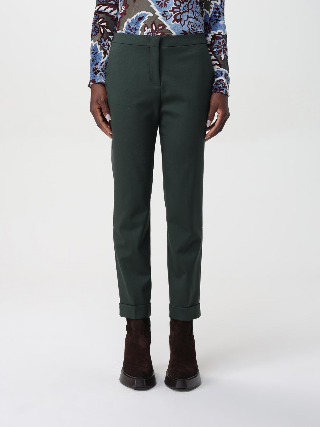 Shop Etro Pants  Woman Color Green In Grün