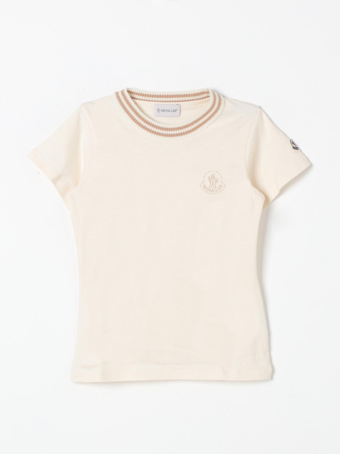 Shop Moncler T-shirt  Kids Color Cream