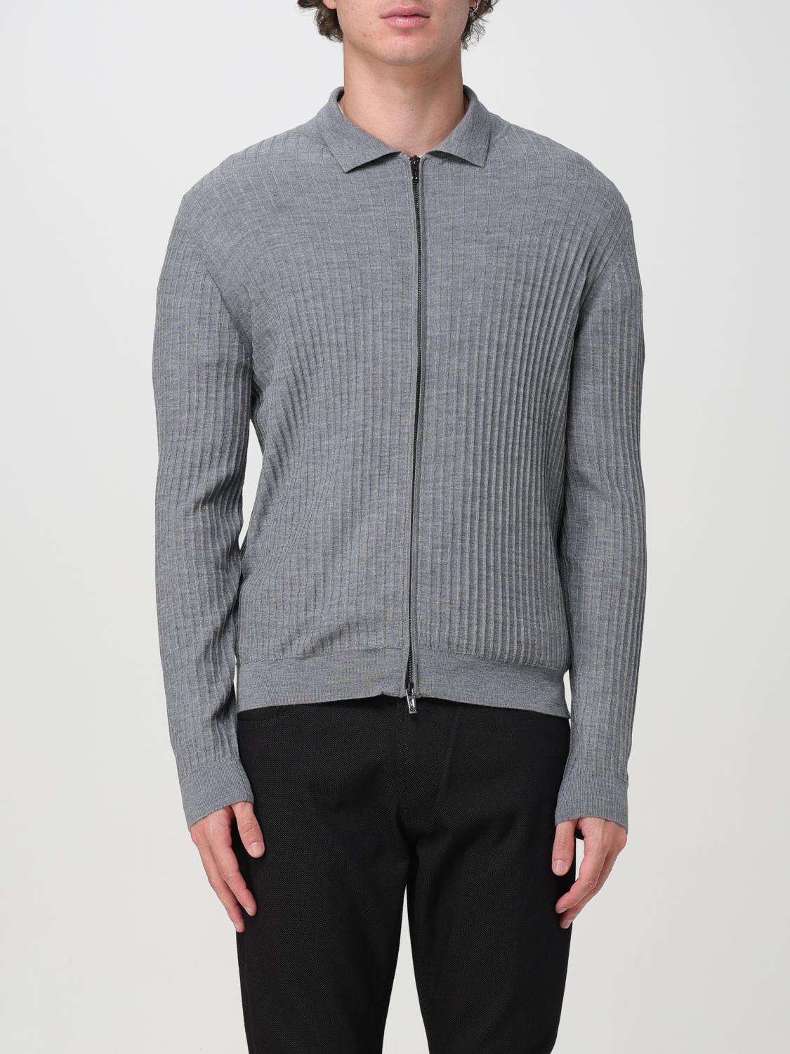 Shop Emporio Armani Cardigan  Men Color Grey In Grau