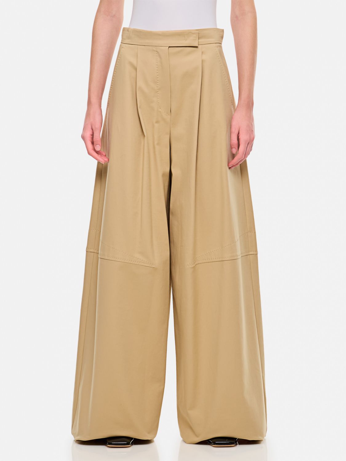 Shop Max Mara Pants  Woman Color White In Weiss