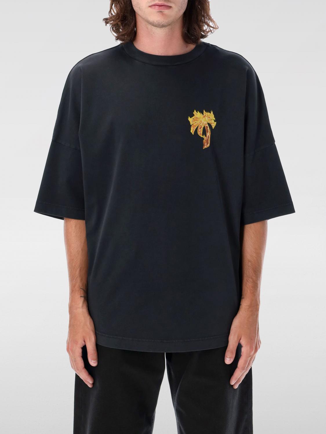 Shop Palm Angels T-shirt  Men Color Black In 黑色