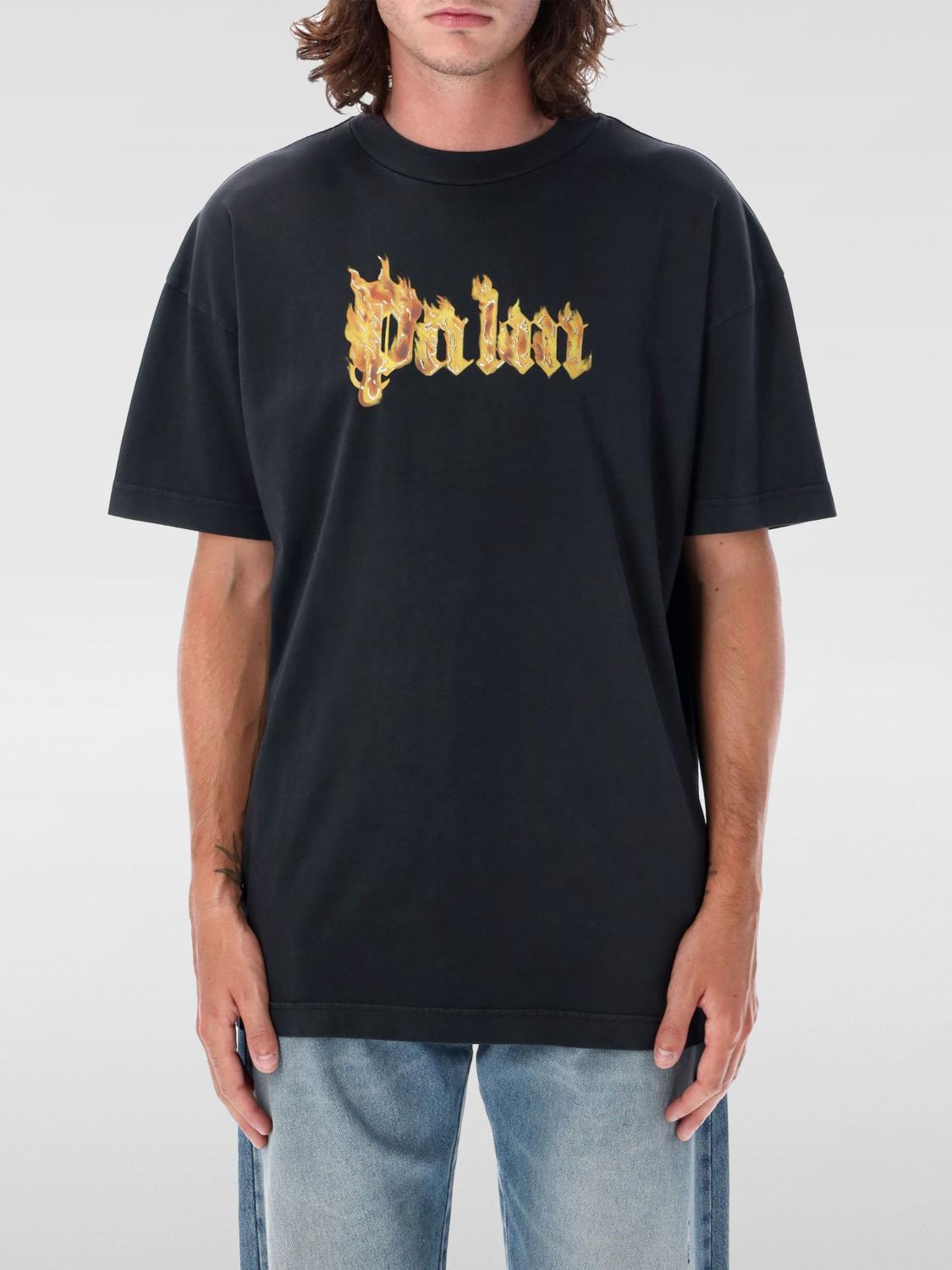 Shop Palm Angels T-shirt  Men Color Black In 黑色