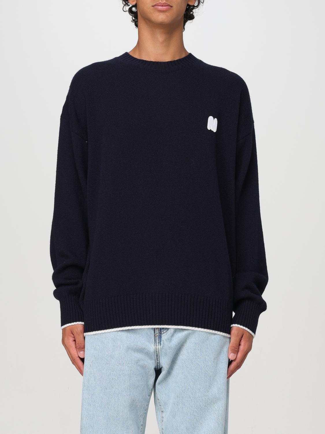 Shop Msgm Sweater  Men Color Gnawed Blue In Hellblau