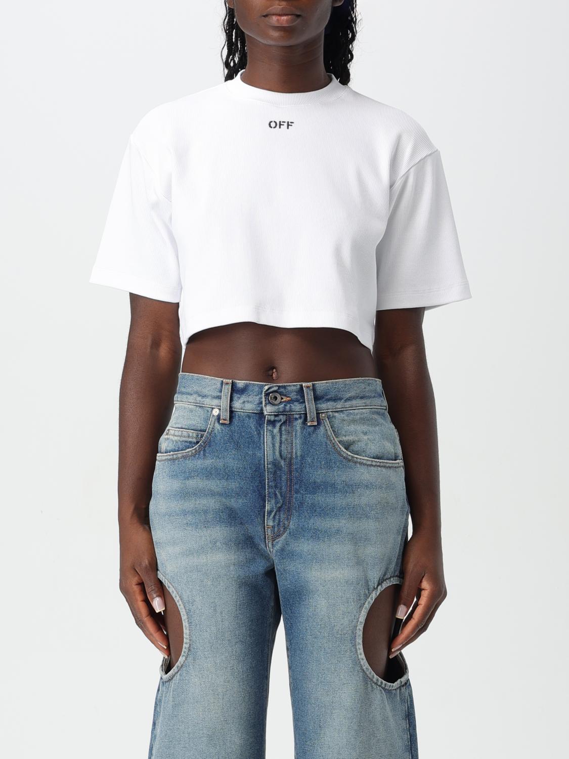 Shop Off-white T-shirt  Woman Color White In Weiss