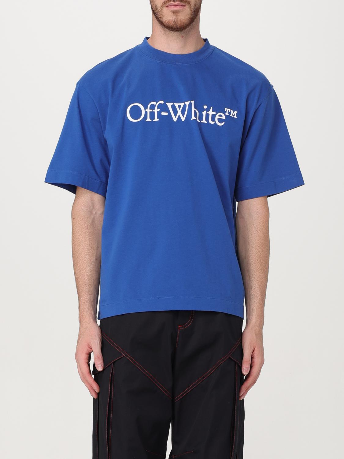 Shop Off-white T-shirt  Men Color Blue In Blau