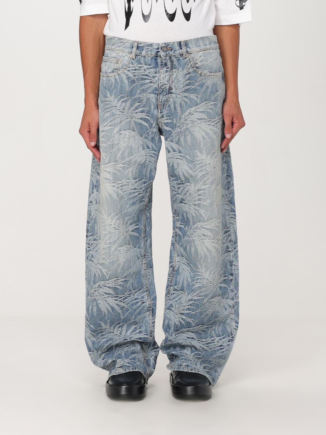 Shop Palm Angels Jeans  Men Color Blue In Blau