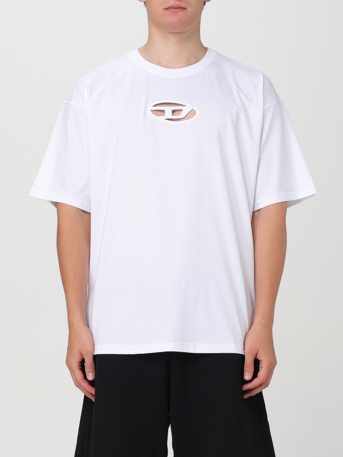 Shop Diesel T-shirt  Men Color White In Weiss