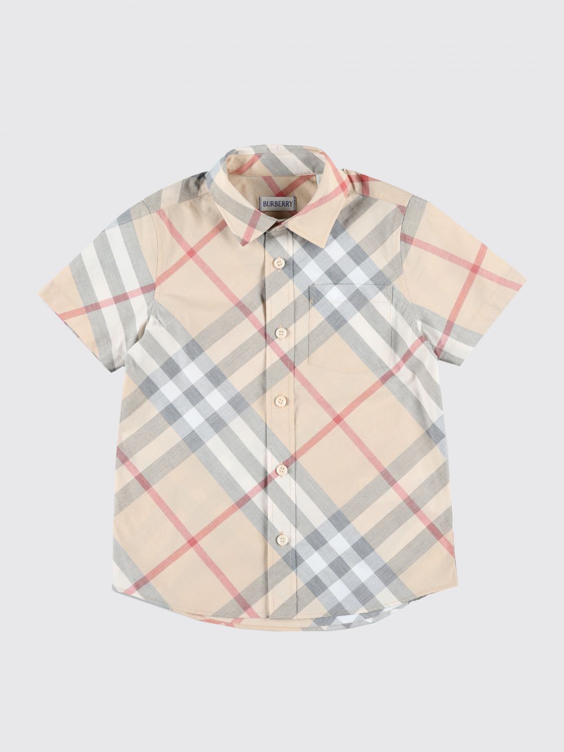 Burberry Boy's Owen Check-print Button Down Shirt In Beige