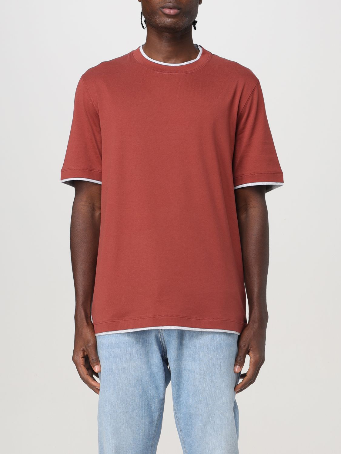 Shop Brunello Cucinelli T-shirt  Men Color Red In Rot