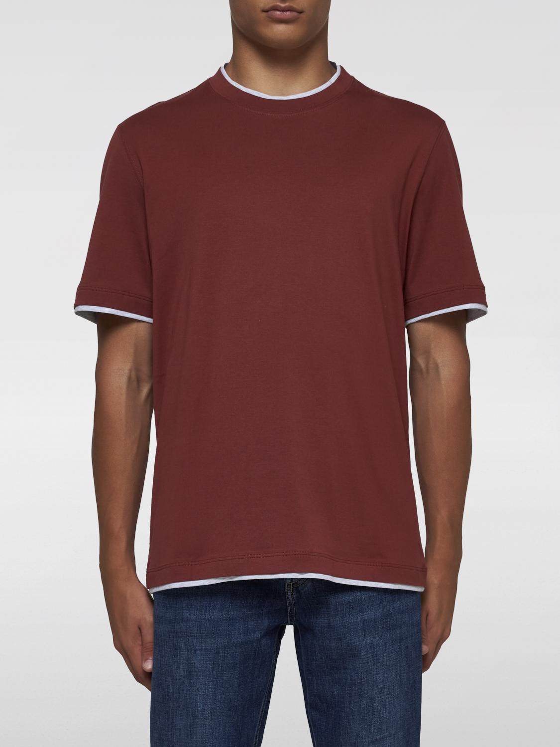 Shop Brunello Cucinelli T-shirt  Men Color Brown In Braun