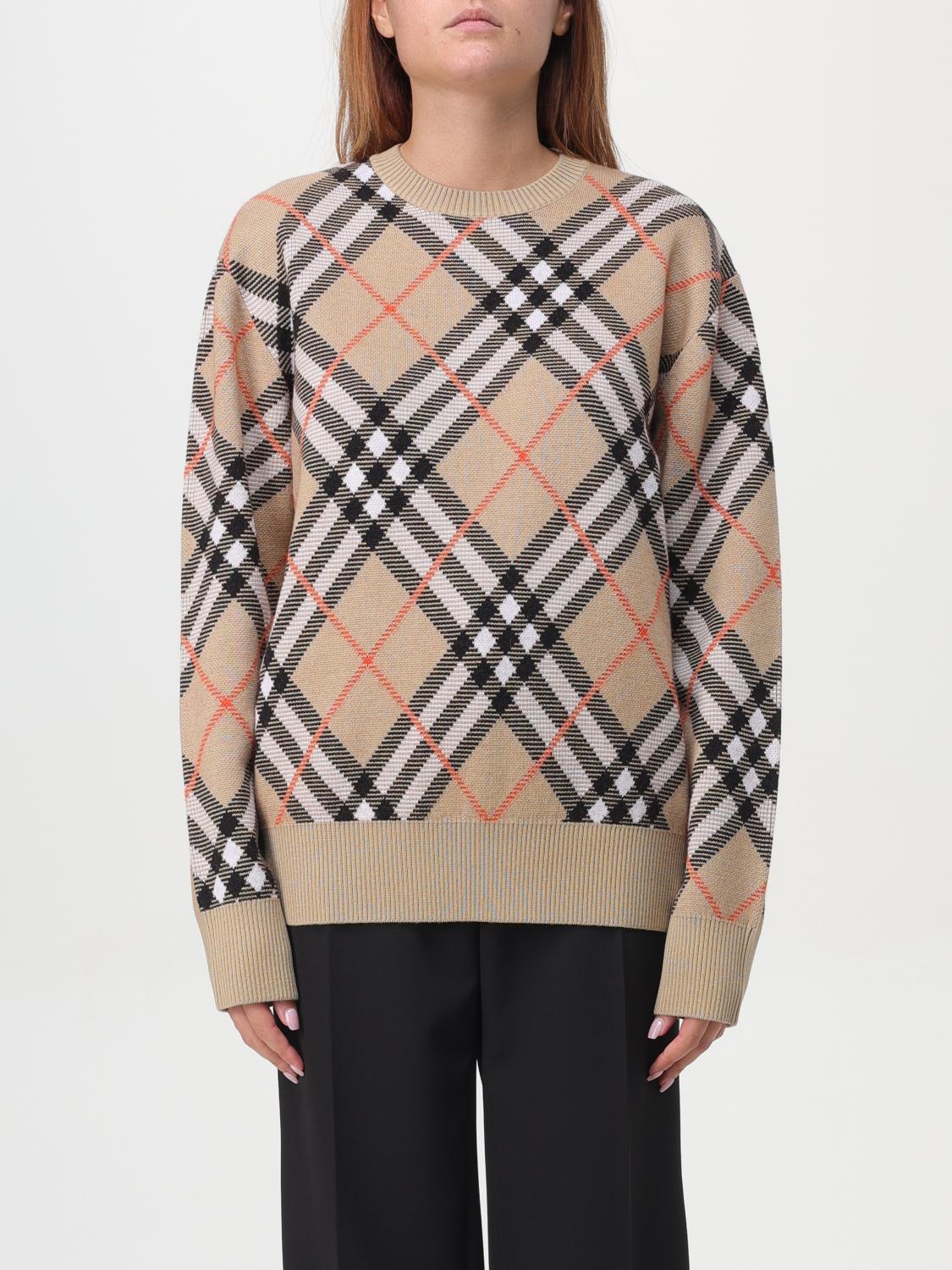 Shop Burberry Sweater  Woman Color Beige