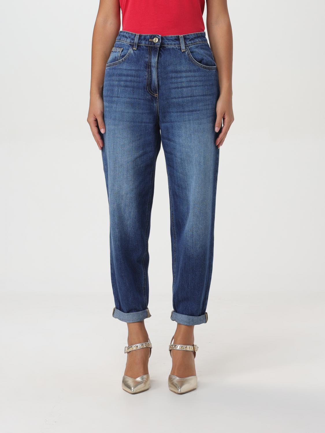 Shop Elisabetta Franchi Jeans  Woman Color Blue In Blau