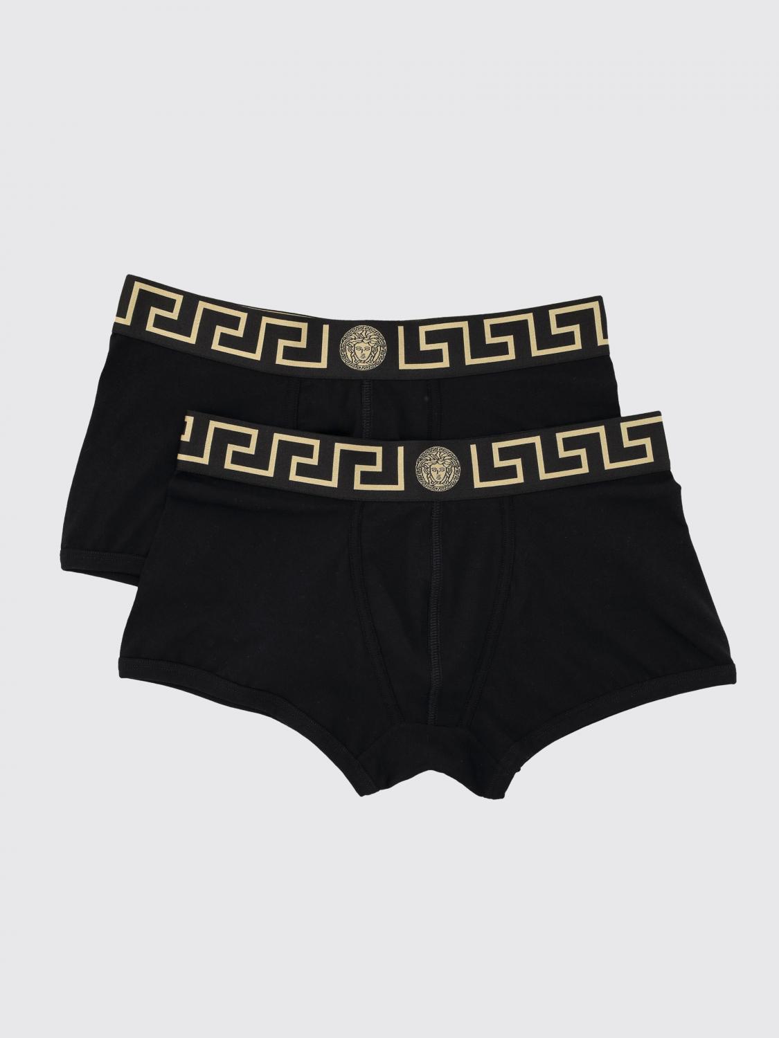 Versace Black Briefs With Elastic Waist With Medusa Print In Schwarz