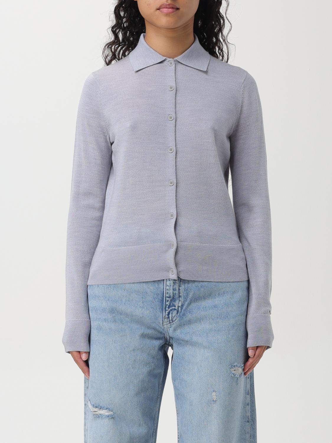 Shop Calvin Klein Cardigan  Woman Color Grey In Grau