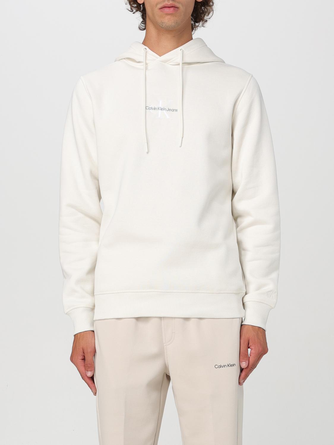 Shop Calvin Klein Sweatshirt  Men Color White In Weiss