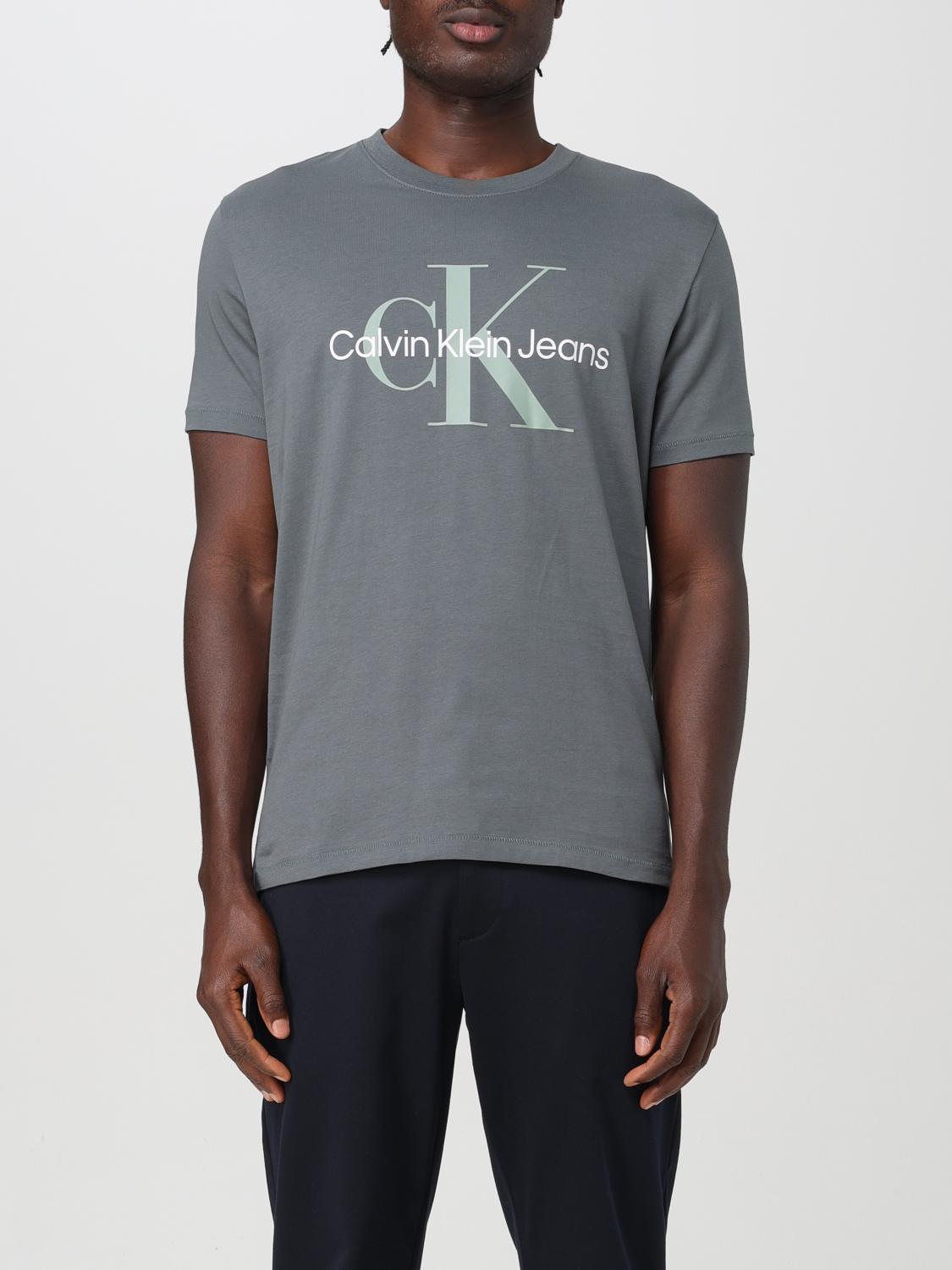 Shop Calvin Klein T-shirt  Men Color Grey In Grau