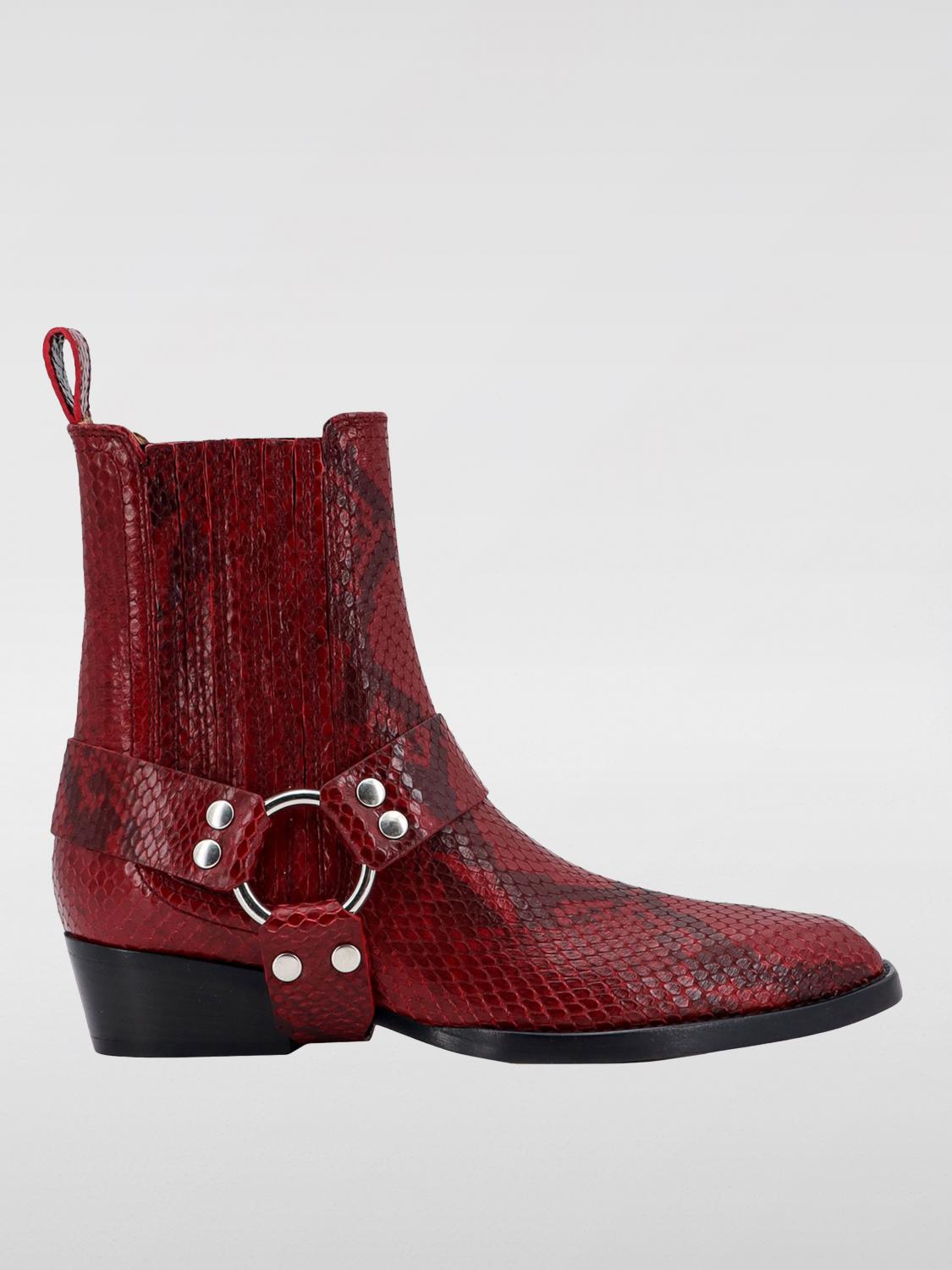 Shop Paris Texas Flat Ankle Boots  Woman Color Burgundy In Burgunderrot