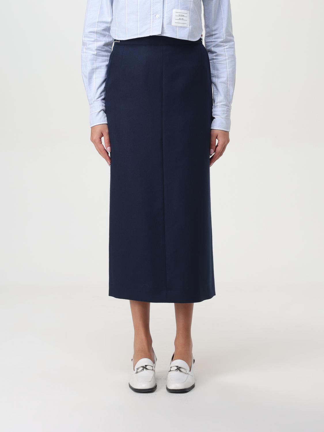 Thom Browne Midi Pencil Skirt In Blau