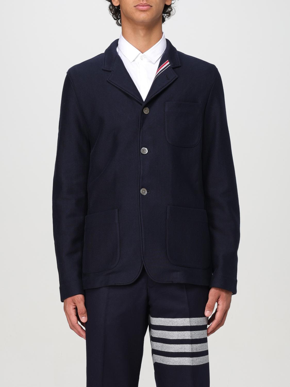 Shop Thom Browne Jacket Men Color Blue In Blau