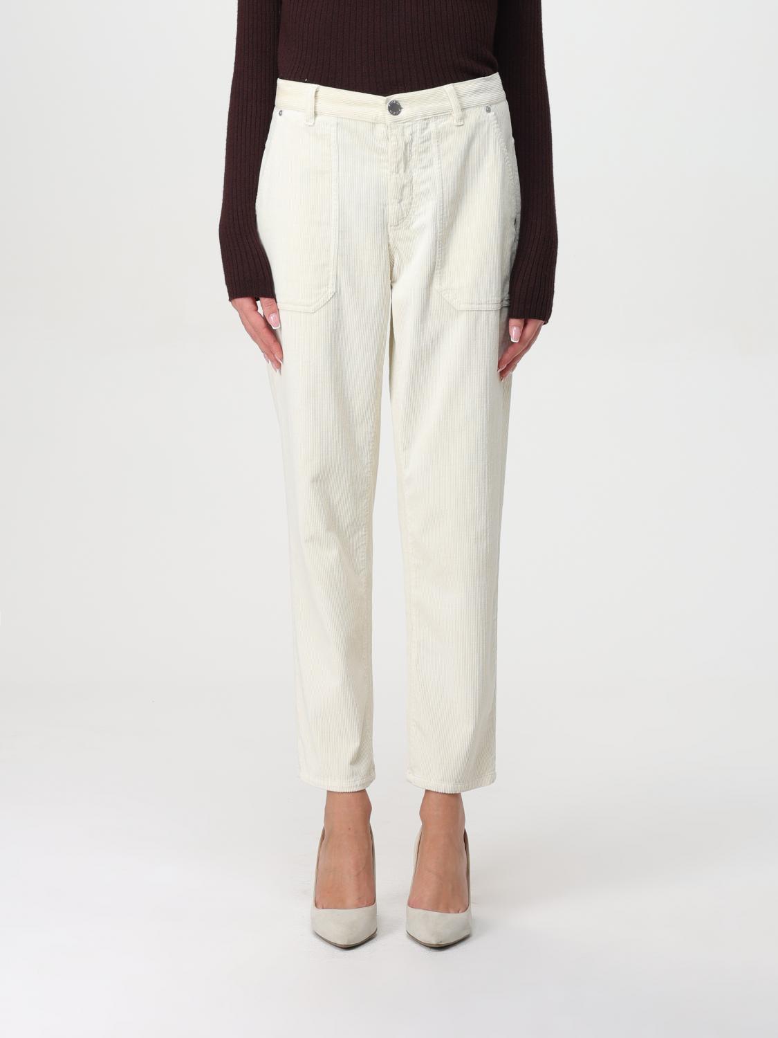 Shop Pinko Pants  Woman Color White In 白色