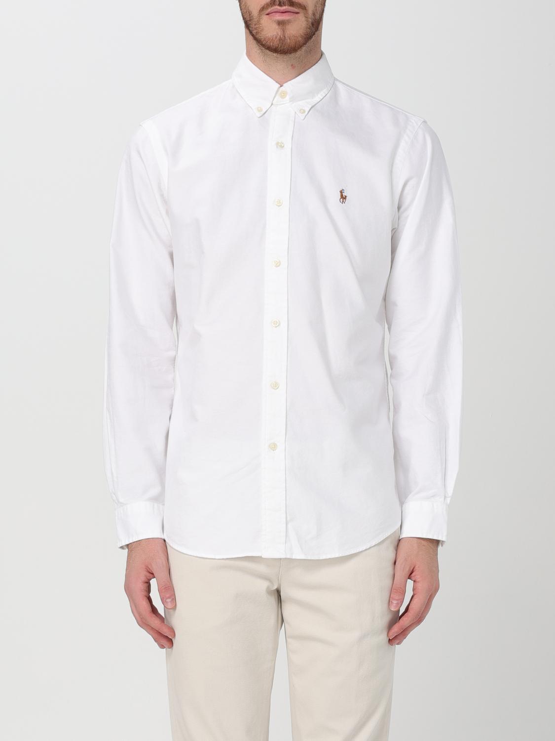 Shop Polo Ralph Lauren Shirt  Men Color White In Weiss