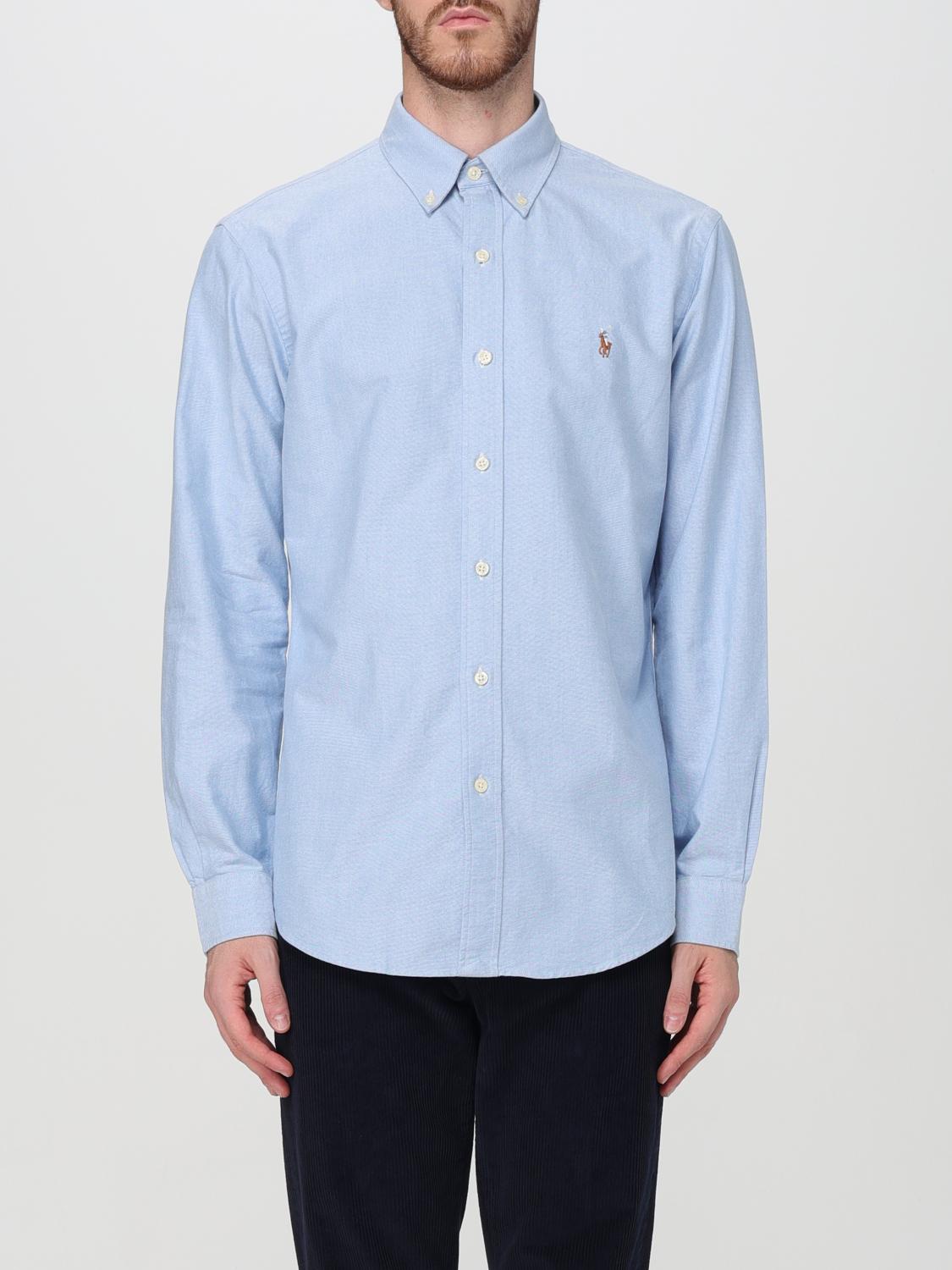 Shop Polo Ralph Lauren Shirt  Men Color Blue In Blau