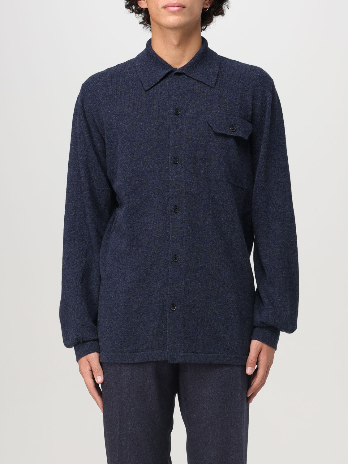 Shop Roberto Collina Shirt  Men Color Denim