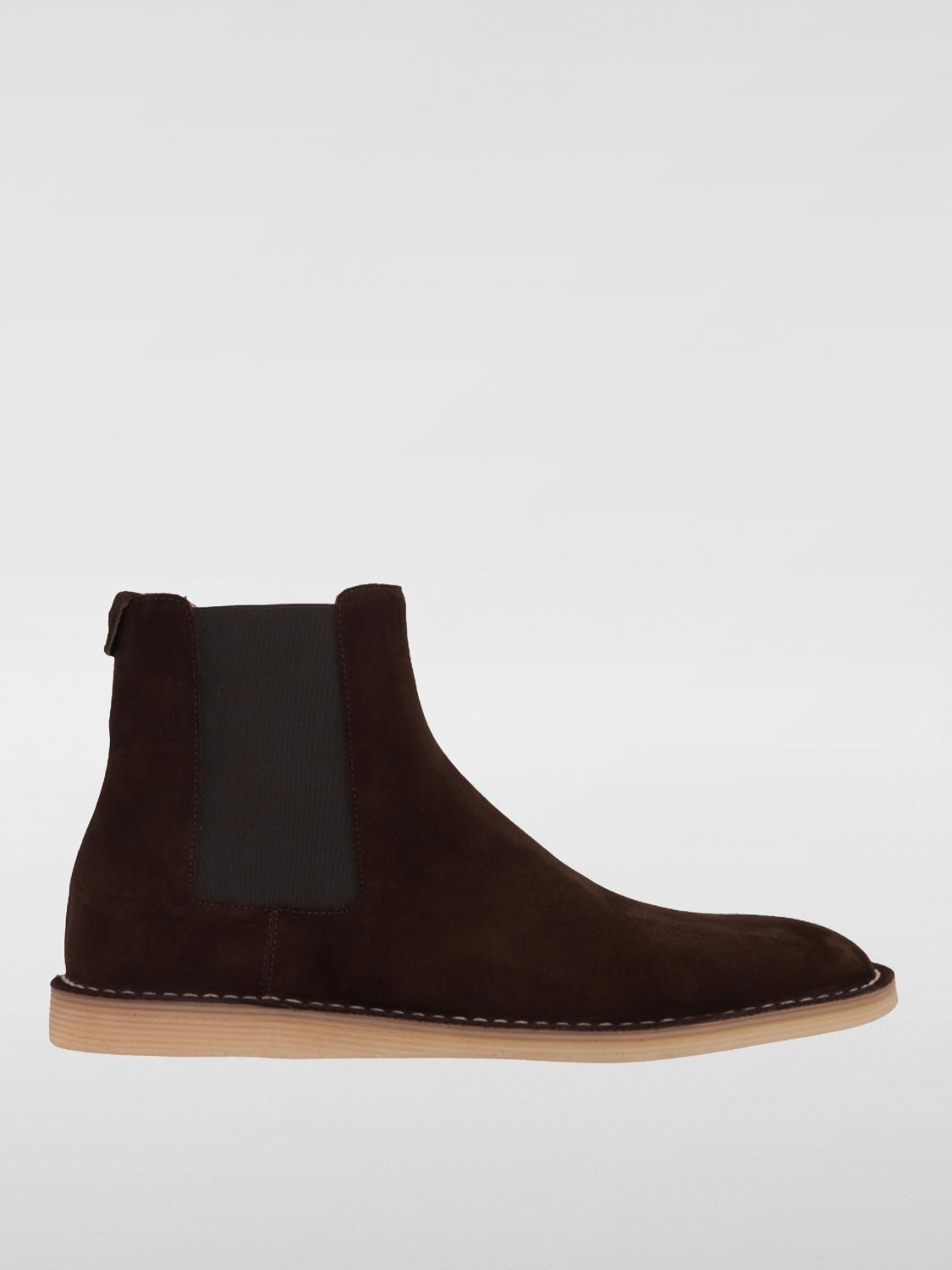 Dolce & Gabbana Black Pull-on Ankle Boots With Dg Logo In Braun