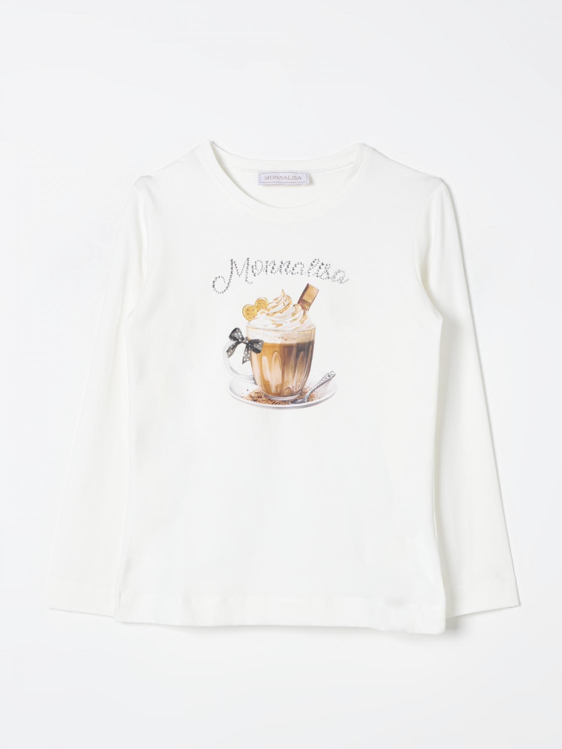 Shop Monnalisa T-shirt  Kids Color Cream