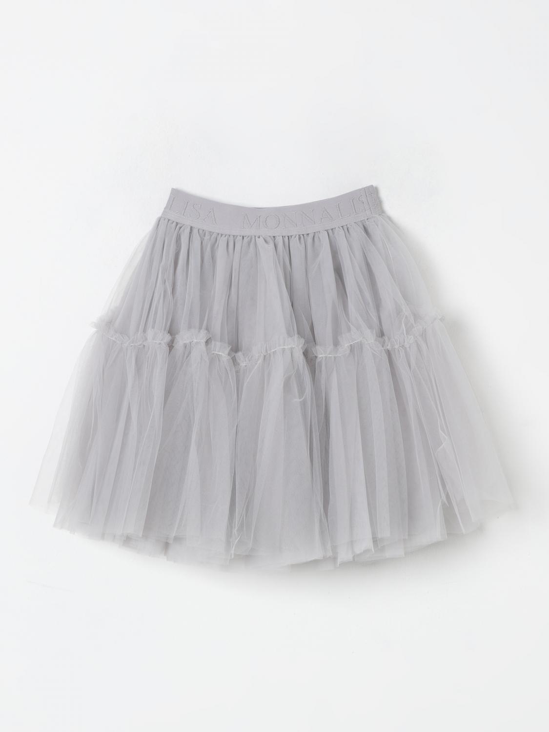 Shop Monnalisa Skirt  Kids Color Grey In Grau