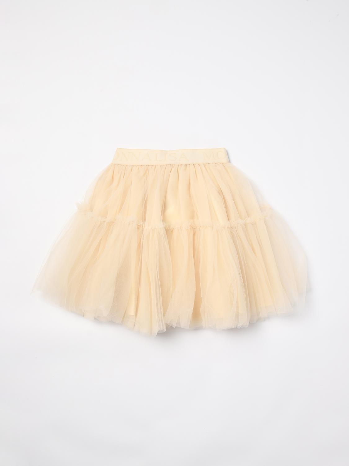 Shop Monnalisa Skirt  Kids Color Beige