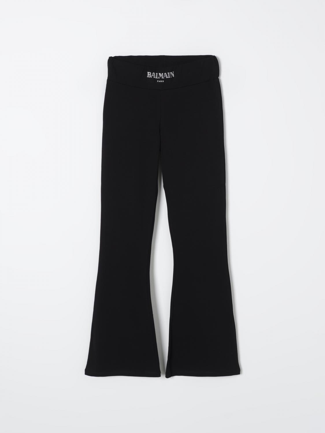 Balmain Cotton Jersey Flared Leggings In Schwarz