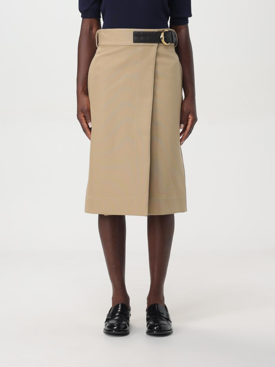 Shop Bottega Veneta Skirt  Woman Color Beige