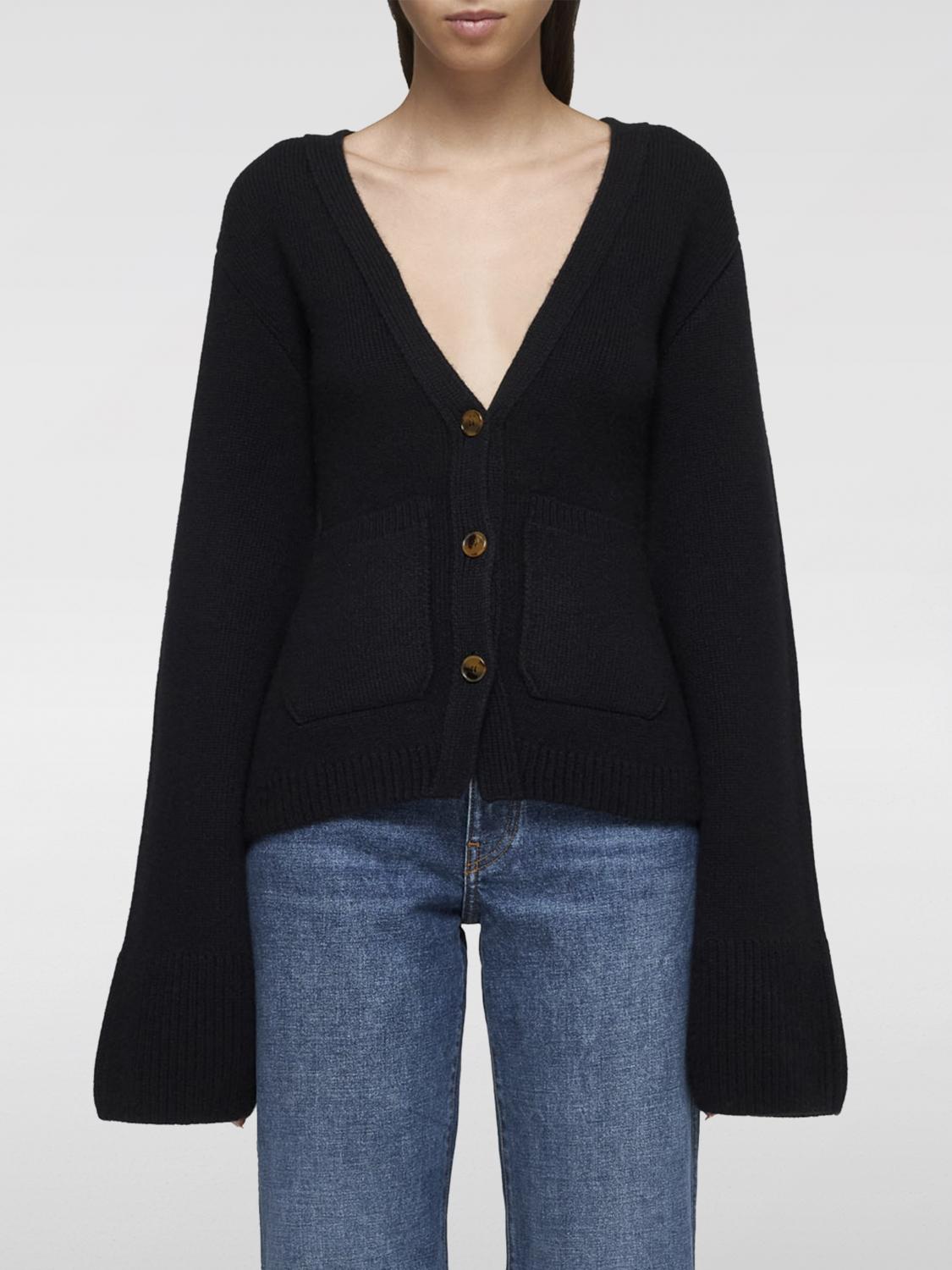 Shop Khaite Cardigan  Woman Color Black In Schwarz