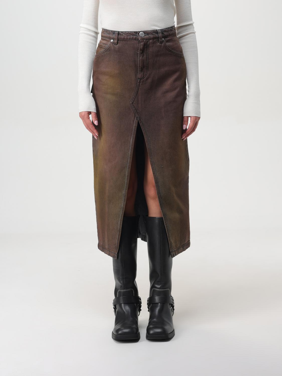 Shop Pinko Skirt  Woman Color Brown In Braun